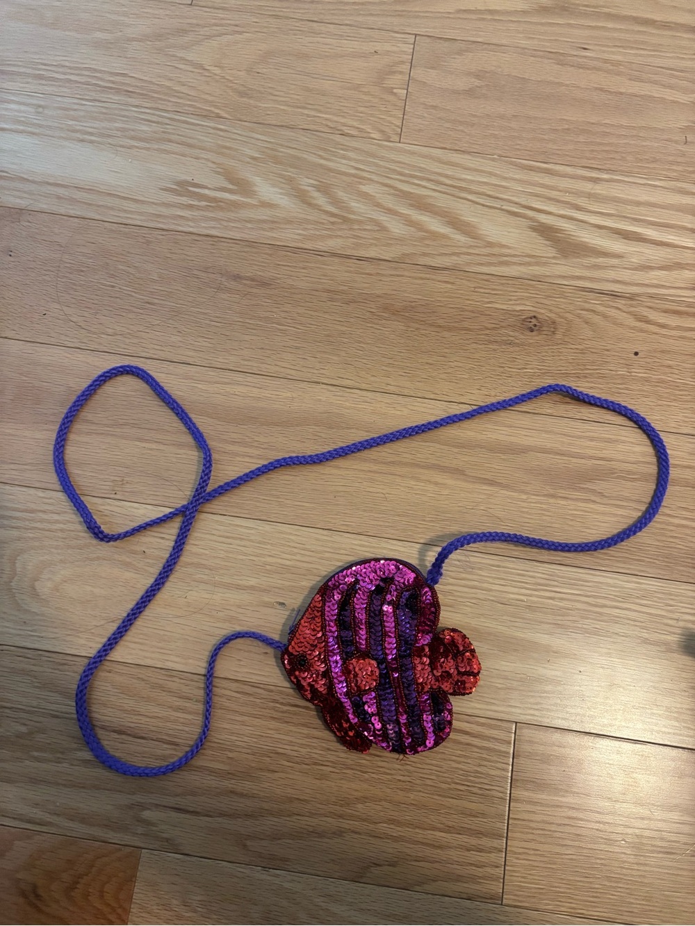 Kids Sequin Fish Crossbody Bag in Purple and Pink